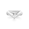 Silver Kiss Triangle Ring