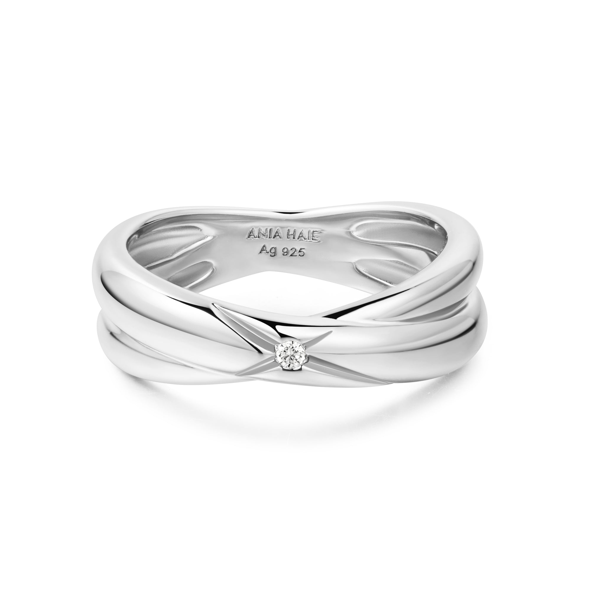 Silver Cross Double Ring