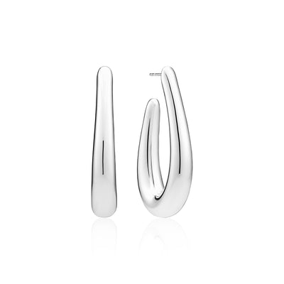 Sterling Silver Oversized Oval Hoops