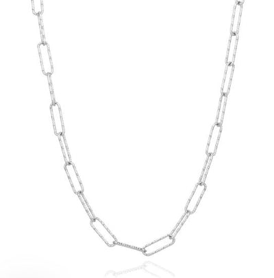 Sterling Silver Diamond Cut Paperclip Chain