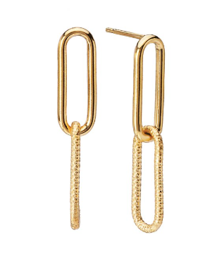 14kt Gold Plated Sterling Silver Paperclip Earrings