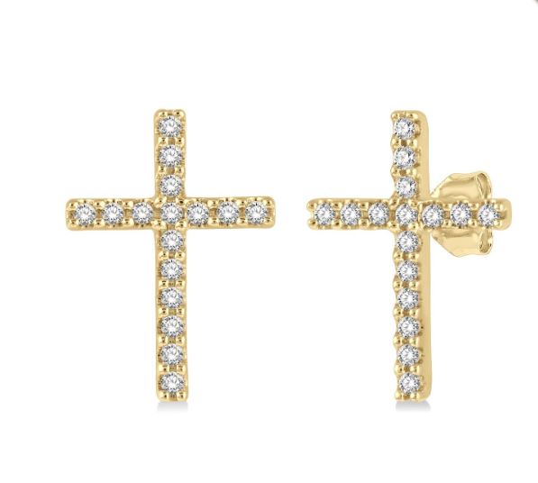 Cross Petite Diamond Fashion Earrings