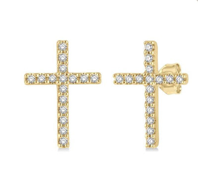 Cross Petite Diamond Fashion Earrings