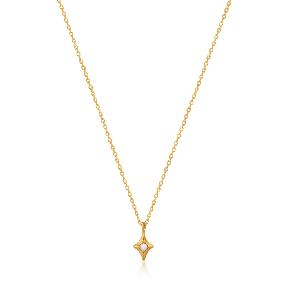 Gold Star Opal Pendant Necklace