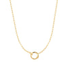 Gold Mini Link Charm Chain Connector Necklace