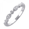 14K White Gold Diamond Stackable Band