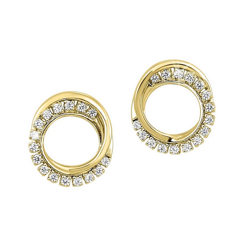 Double V Studs 14K Yellow Gold