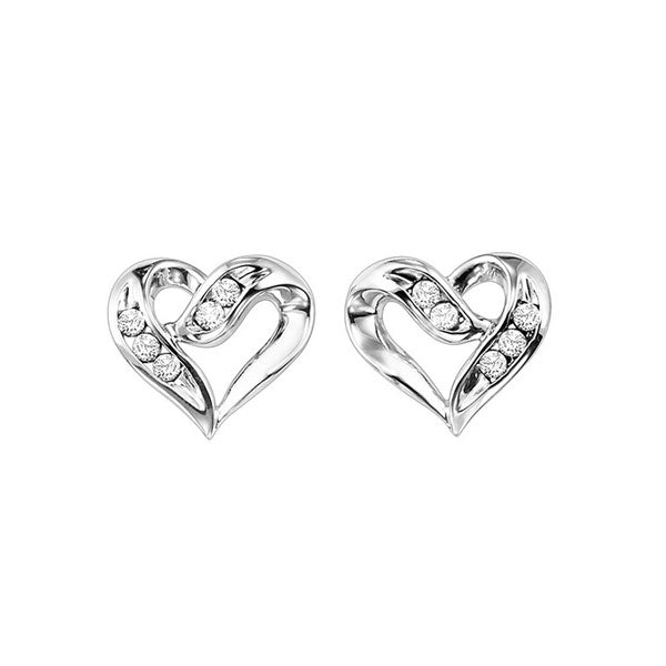 NEW 925 Silver Diamond Heart store Earrings