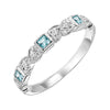 14KT WHITE GOLD DIAMOND (1/20CTW) & AQUAMARINE (1/6 CTW) RING