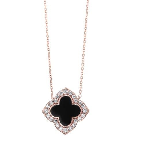 Luxe Black X White 7 Motifs Clover Necklace – Glitzy Blings