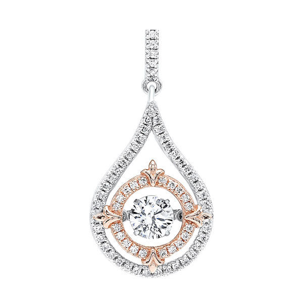 CD Diamond Pendant Necklace Silver