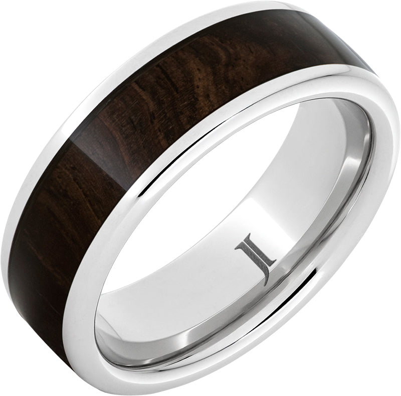 Serinium® Men's Ring with African Blackwood Inlay