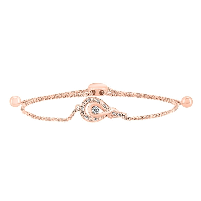 Rose gold diamond hot sale bolo bracelet